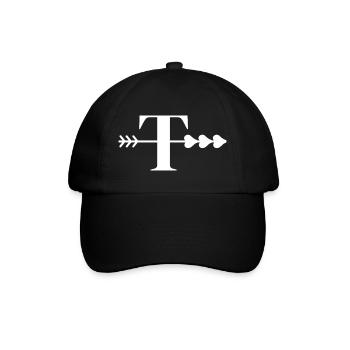 Buchstabe t Pfeilherz - Baseballkappe - Schwarz/Schwarz - Vorne