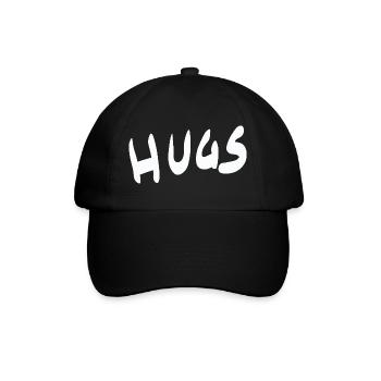 Hugs Handlettering Schriftzug - Baseballkappe - Schwarz/Schwarz - Vorne