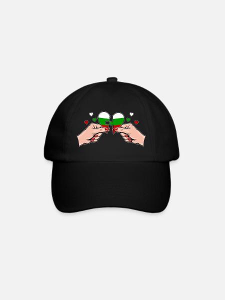 Bulgarien_Frauenhaende_Herzpuzzle - Baseballkappe - Schwarz/Schwarz
