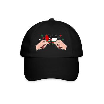 Palästina Frauenhände Herzpuzzle - Baseballkappe - Schwarz/Schwarz - Vorne