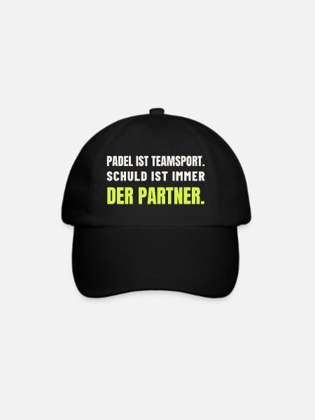 Padel Teamsport – Schuld ist der Partner - Baseballkappe - Schwarz/Schwarz