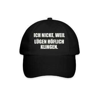 Sarkastischer Spruch - Baseballkappe - Schwarz/Schwarz - Vorne