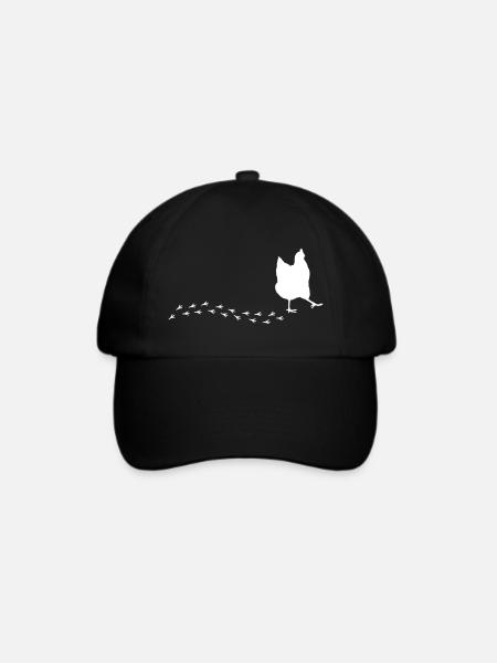 Witziges Huhn - Baseballkappe - Schwarz/Schwarz