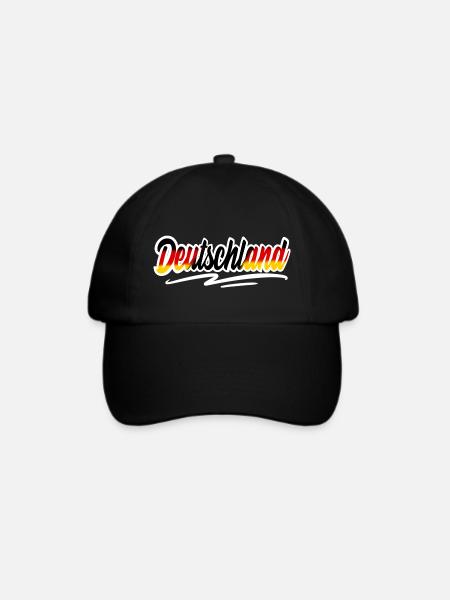 Deutschland - Baseballkappe - Schwarz/Schwarz