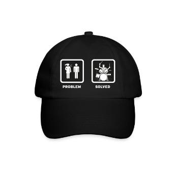 Drummer: Problem -Solved - Baseballkappe - Schwarz/Schwarz - Vorne