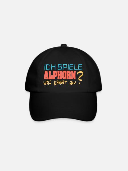 Alphorn - Baseballkappe - Schwarz/Schwarz