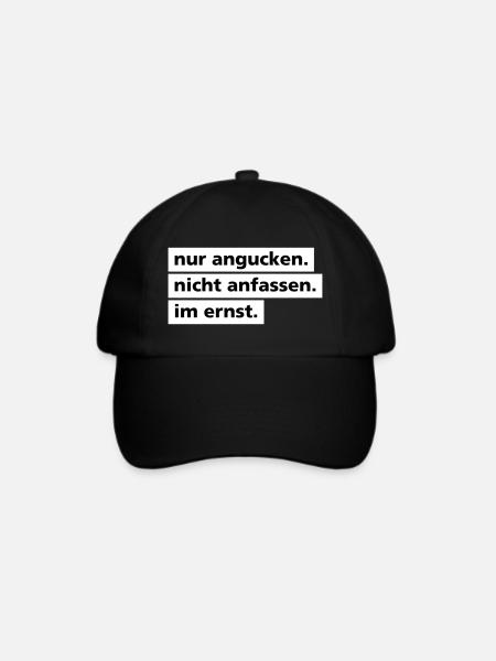 Nur angucken. Nicht anfassen. - Baseballkappe - Schwarz/Schwarz