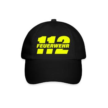 Feuerwehr 112 - Baseballkappe - Schwarz/Schwarz - Vorne