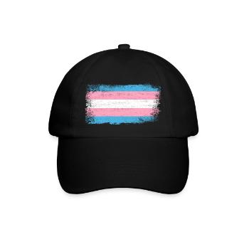 Transgender Flagge - Baseballkappe - Schwarz/Schwarz - Vorne