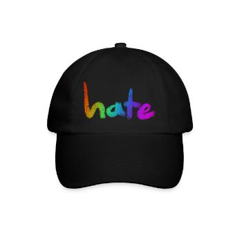 Hate Text Rainbow - Baseballkappe - Schwarz/Schwarz - Vorne