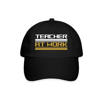 Teacher at work white - Baseballkappe - Schwarz/Schwarz - Vorne