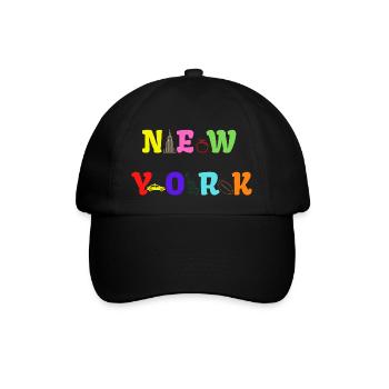 Vintage NEW YORK Shirt - Baseballkappe - Schwarz/Schwarz - Vorne
