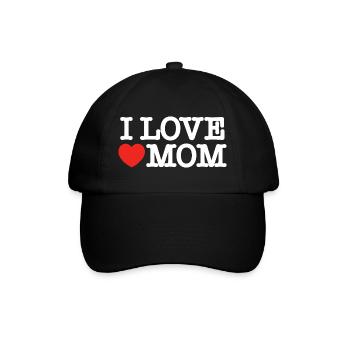 Ich liebe Mama (dunkel) - Baseballkappe - Schwarz/Schwarz - Vorne