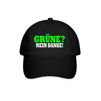 grüne nein danke - Baseballkappe - Schwarz/Schwarz - Vorne