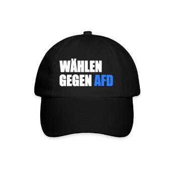 Wählen gegen afd - Baseballkappe - Schwarz/Schwarz - Vorne
