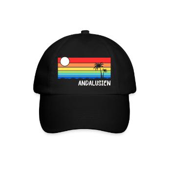 Andalusien Spanien Urlaub Idee - Baseballkappe - Schwarz/Schwarz - Vorne