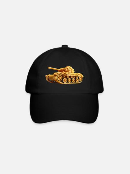 Pommes Panzer | Fries Tank - Baseballkappe - Schwarz/Schwarz