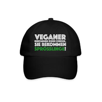 Veganer bekommen keine Kinder | Sprössling - Baseballkappe - Schwarz/Schwarz - Vorne