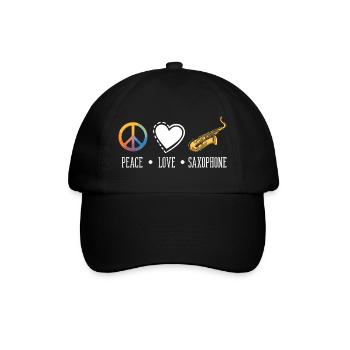 Saxofon - Baseballkappe - Schwarz/Schwarz - Vorne