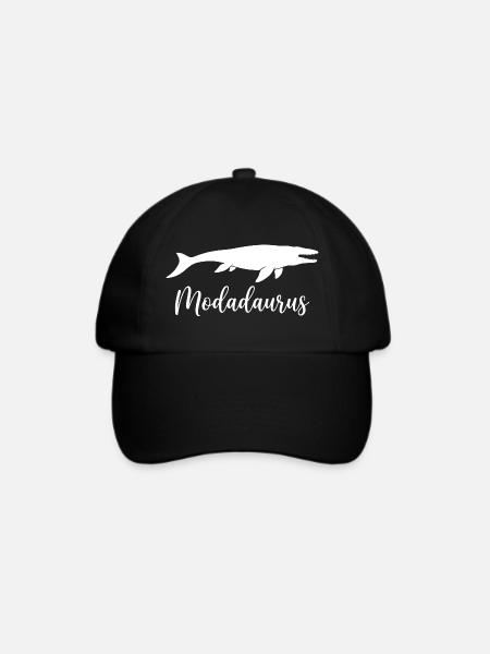 Modadaurus Mosasaurus Dinosaurier-Vater - Baseballkappe - Schwarz/Schwarz