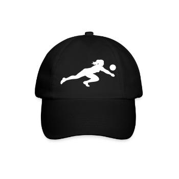 Volleyball Silhouette - Baseballkappe - Schwarz/Schwarz - Vorne
