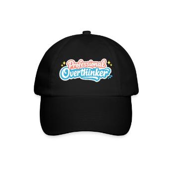 PROFESSIONAL OVERTHINKER Vintage - Baseballkappe - Schwarz/Schwarz - Vorne