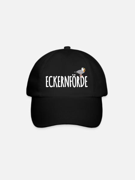 Eckernförde Möwe Ostsee - Baseballkappe - Schwarz/Schwarz