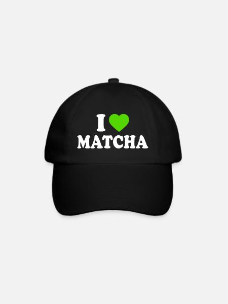 I love matcha - Baseballkappe - Schwarz/Schwarz