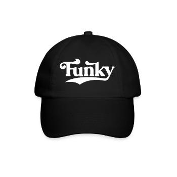 Funky Retro Script Logo - Baseballkappe - Schwarz/Schwarz - Vorne
