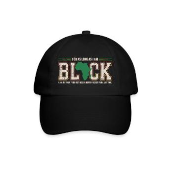 Pride Afro Black History Month Vintage - Baseballkappe - Schwarz/Schwarz - Vorne