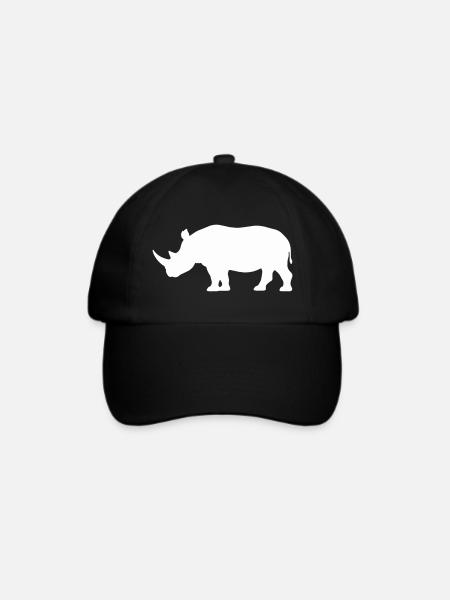 Rhino Silhouette Minimalist - Baseballkappe - Schwarz/Schwarz