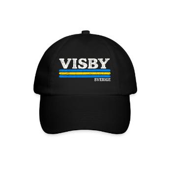 Visby - Sverige - Sweden - Schweden - schwedisch - Baseballkappe - Schwarz/Schwarz - Vorne
