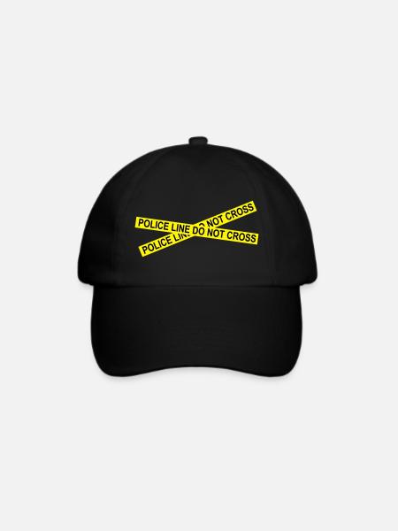 6061912 121806760 policeline - Baseballkappe - Schwarz/Schwarz