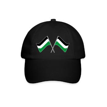 Fahne schwarz-weiss-grün | Flagge Fußball Stadion - Baseballkappe - Schwarz/Schwarz - Vorne