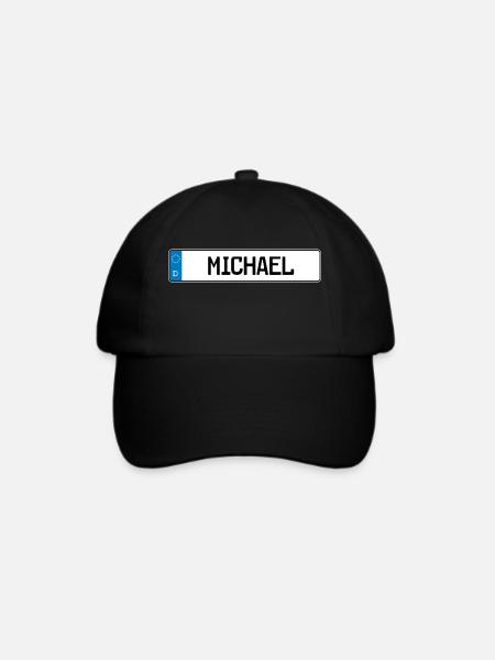 Michadel Namensschild Geschenk - Baseballkappe - Schwarz/Schwarz