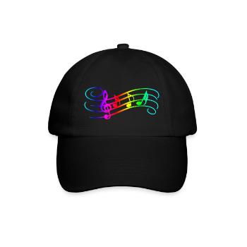 Music Notes - Baseballkappe - Schwarz/Schwarz - Vorne