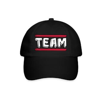 cartoon comic balken logo party gruppe pinselstric - Baseballkappe - Schwarz/Schwarz - Vorne