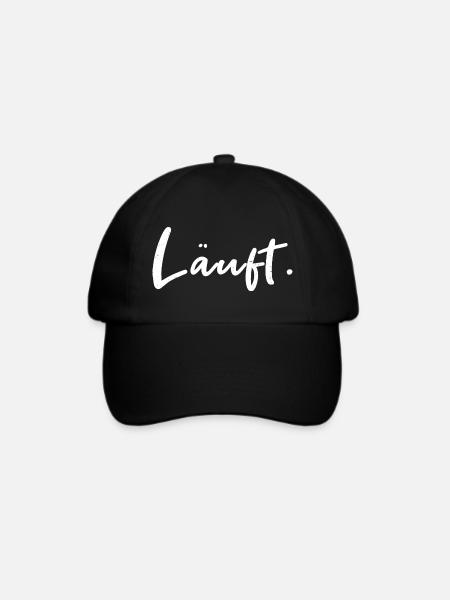 Läuft. – Handlettering Statement - Baseballkappe - Schwarz/Schwarz