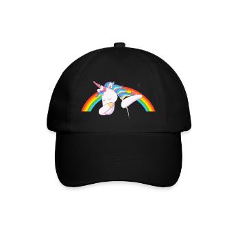 unicorn einhorn dabbing unicorn - Baseballkappe - Schwarz/Schwarz - Vorne