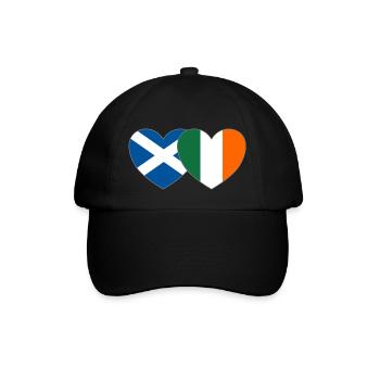 Schottland Irland Flagge Herz - Baseballkappe - Schwarz/Schwarz - Vorne