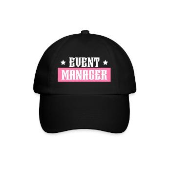 Event Manager rosa tshirt schwarz - Baseballkappe - Schwarz/Schwarz - Vorne