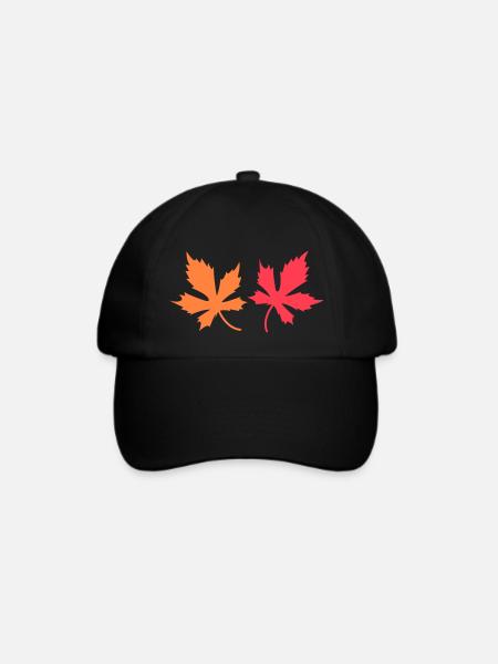 Blätter - Baseballkappe - Schwarz/Schwarz
