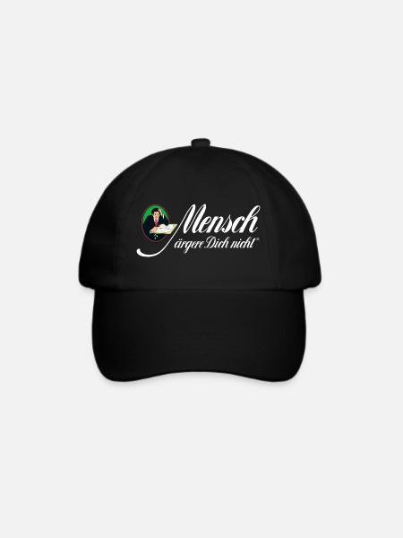 Mensch Ärgere Dich Nicht Klassischer Schriftzug - Baseballkappe - Schwarz/Schwarz
