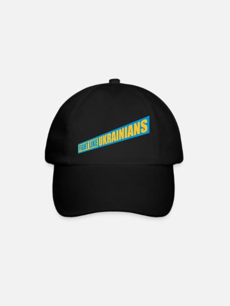 fight like ukrainians Zitat - Baseballkappe - Schwarz/Schwarz