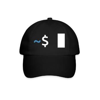 Linux Shell Command - Baseballkappe - Schwarz/Schwarz - Vorne