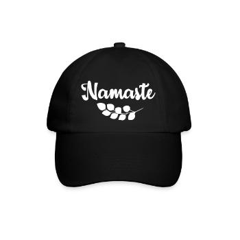 Yoga Geschenk für Yogis Meditation Geschenkidee Om - Baseballkappe - Schwarz/Schwarz - Vorne