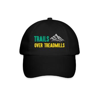 Trailrunning - Trails über Laufbänder - Baseballkappe - Schwarz/Schwarz - Vorne