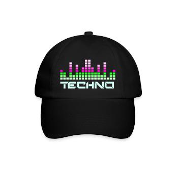 Techno-Musik - Baseballkappe - Schwarz/Schwarz - Vorne