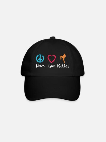 Frieden Liebe Kickbox - Baseballkappe - Schwarz/Schwarz