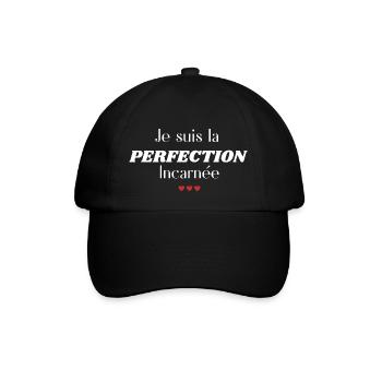 Ich bin die fleischgewordene Perfektion - Baseballkappe - Schwarz/Schwarz - Vorne